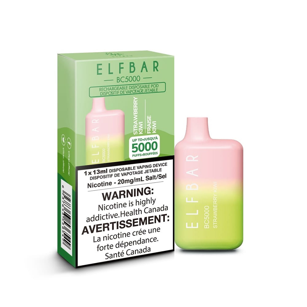 ELFBAR BC5000 puff rechargeable disposable vape 20mg/ml Salt nicotine Strawberry Kiwi