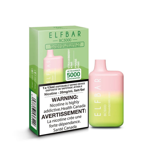 ELFBAR BC5000 puff rechargeable disposable vape 20mg/ml Salt nicotine Strawberry Kiwi