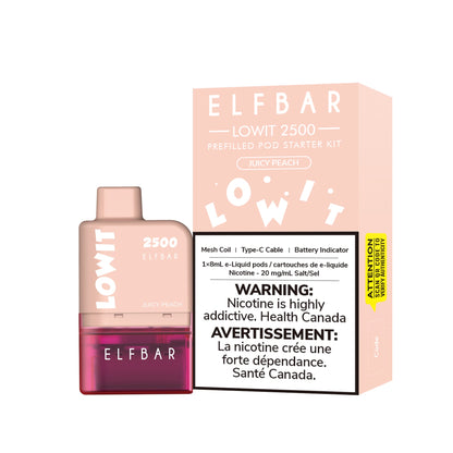 ELFBAR Lowit 2500 Pod Starter Kit flavour Juicy Peach