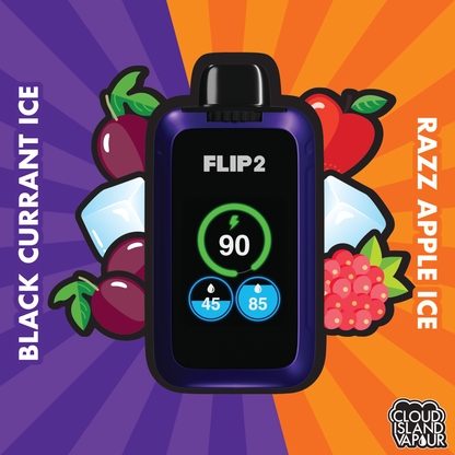 FLIP 2 Disposable Vape By FLIP BAR Black Currant Ice And Razz Apple Ice