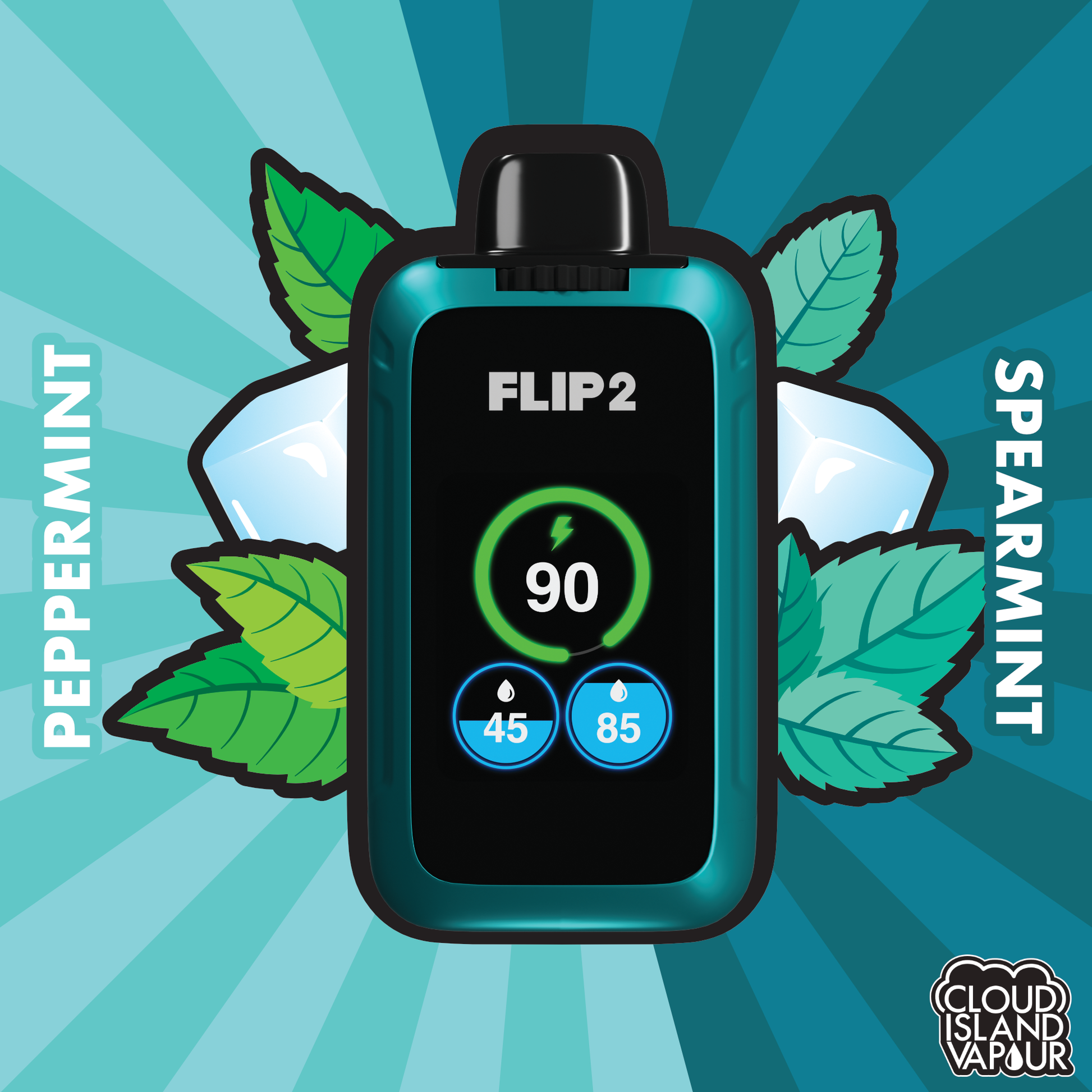 Flip 2 Disposable Vape - Peppermint And Spearmint Cloud Island Vapour Flip 2 Disposable Vape - Peppermint And Spearmint Cloud Island Vapour