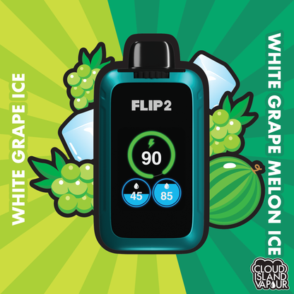 Flip 2 Disposable Vape - White Grape Ice And White Grape Melon Ice