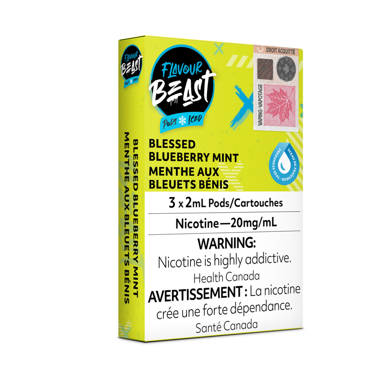 Flavour Beast Prefilled e-liquid vape Pods 3-pack Blessed Blueberry mint