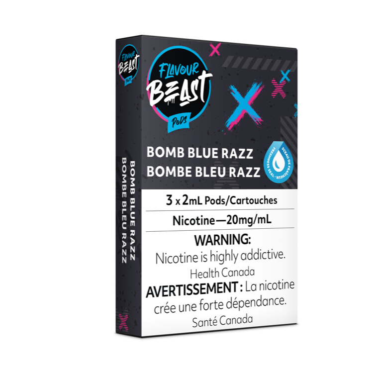 Flavour Beast Prefilled e-liquid vape Pods 3-pack Bomb Blue Razz