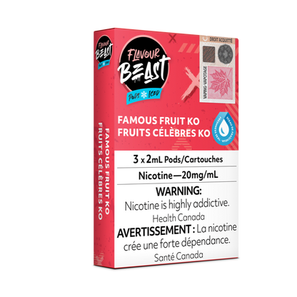 Flavour Beast Prefilled e-liquid vape Pods 3-pack Famous Fruit Ko