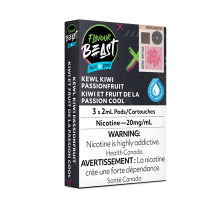 Flavour Beast Prefilled e-liquid vape Pods 3-pack Kewl Kiwi Passionfruit