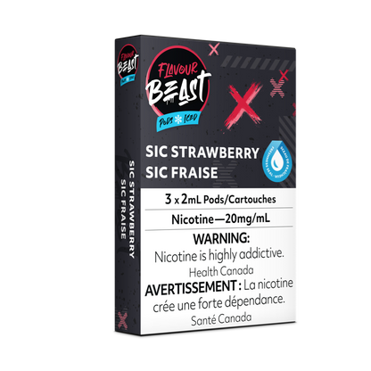 Flavour Beast Prefilled e-liquid vape Pods 3-pack SIC Strawberry