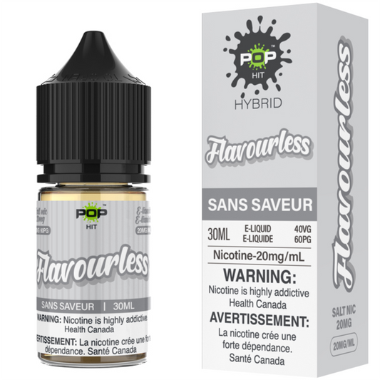 Flavourless Pop Hit Vape Juice Salt Nic E-Liquid 20mg 30mL