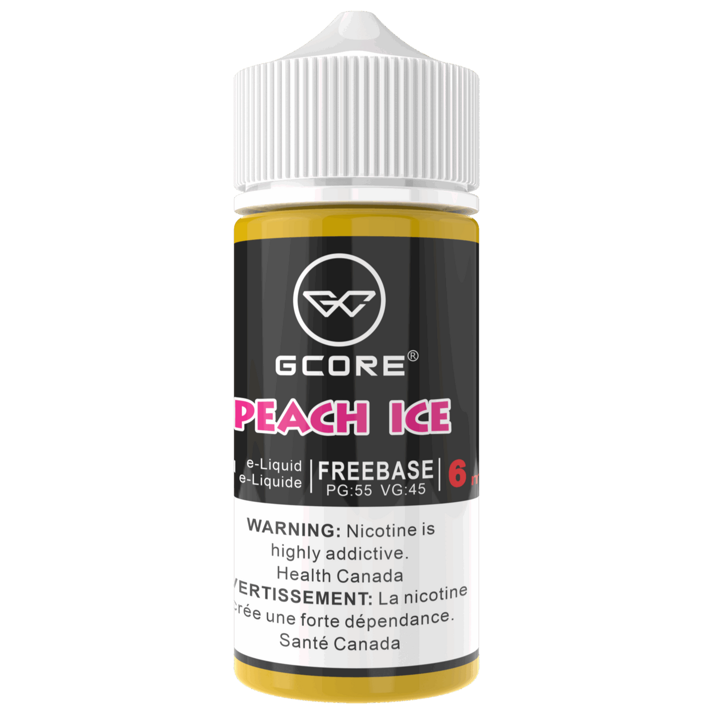 GCORE 100mL E-Liquid 6mg Peach Ice