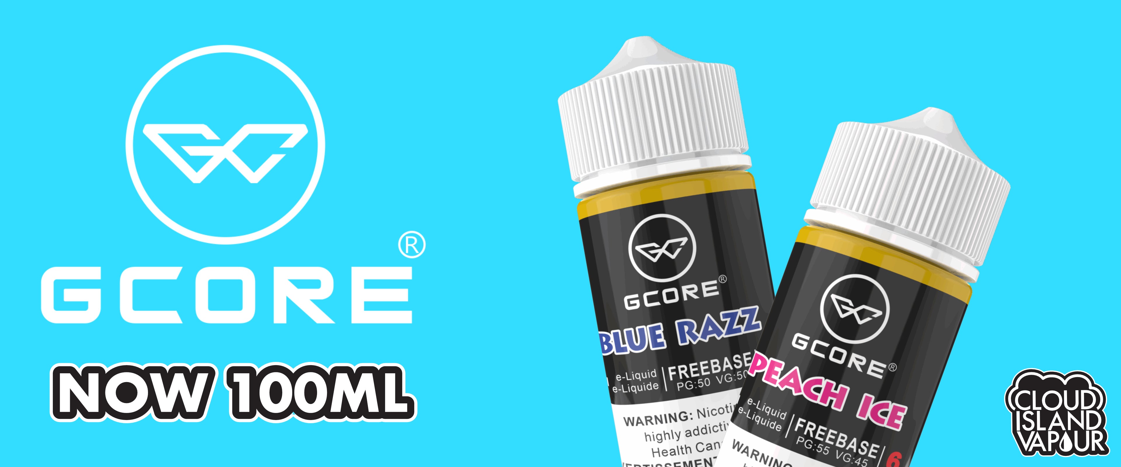 GCORE 100mL E-Liquid Banner