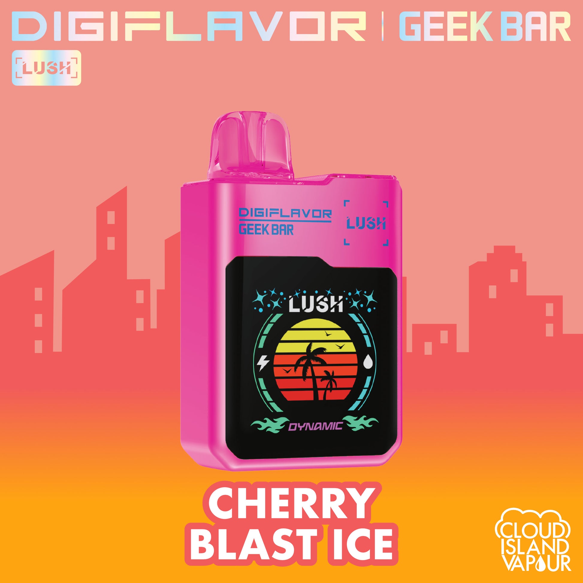 GEEK BAR DIGIFLAVOR LUSH Disposable Vape - Cherry Blast Ice Cloud Island Vapour GEEK BAR DIGIFLAVOR LUSH Disposable Vape - Cherry Blast Ice Cloud Island Vapour