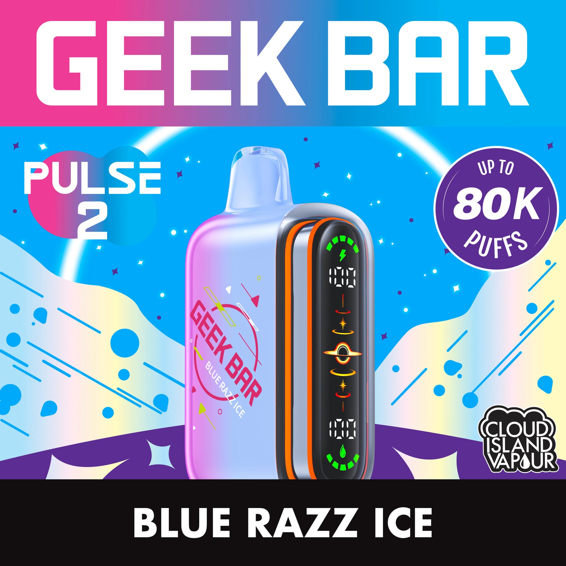 GEEK BAR PULSE 2 80K Blue Razz Ice