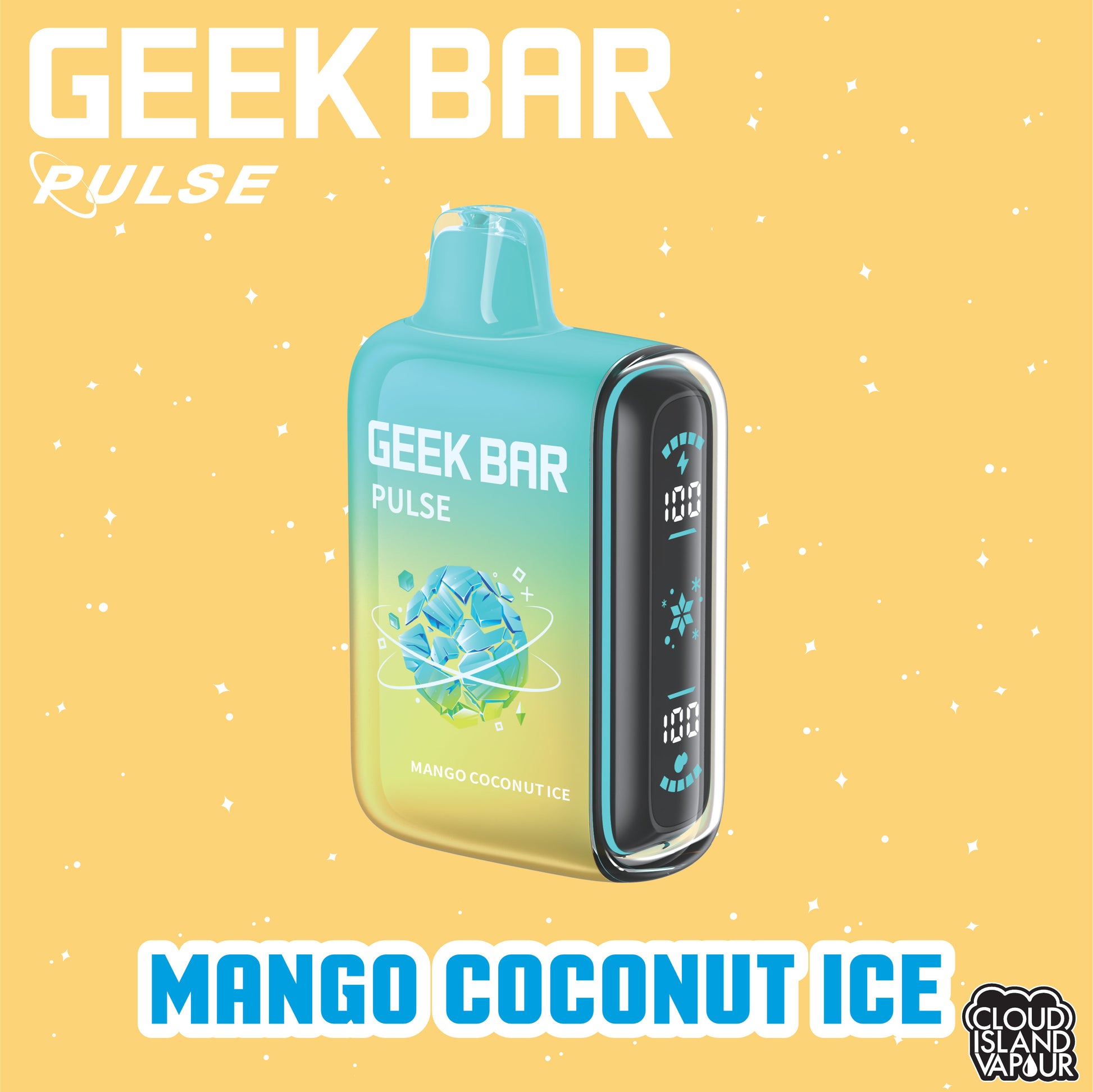 GEEK BAR PULSE 9000 Disposable Vape - Mango Coconut Ice Cloud Island Vapour GEEK BAR PULSE 9000 Disposable Vape - Mango Coconut Ice Cloud Island Vapour