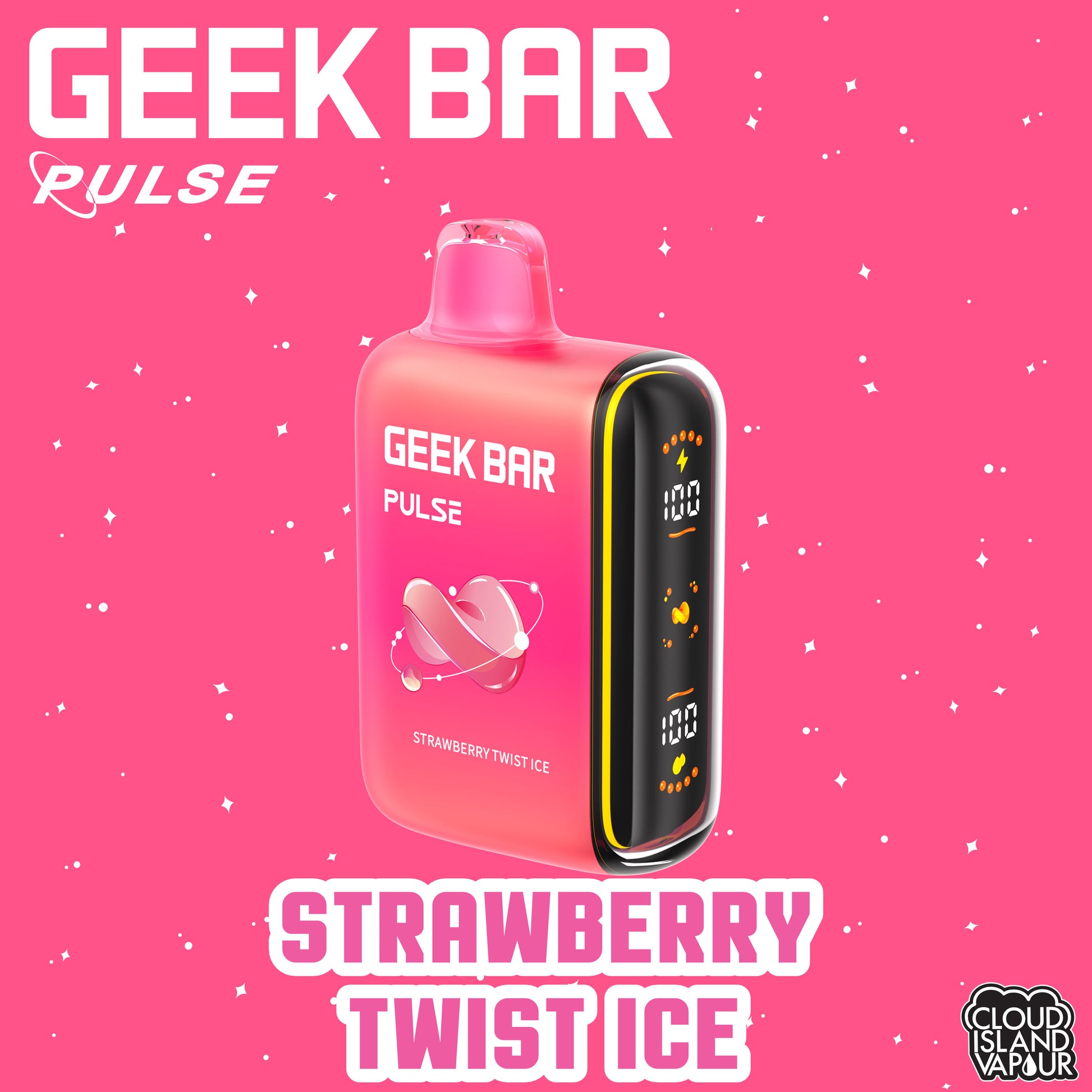 GEEK BAR PULSE 9000 Disposable Vape - Strawberry Twist Ice Cloud Island Vapour GEEK BAR PULSE 9000 Disposable Vape - Strawberry Twist Ice Cloud Island Vapour