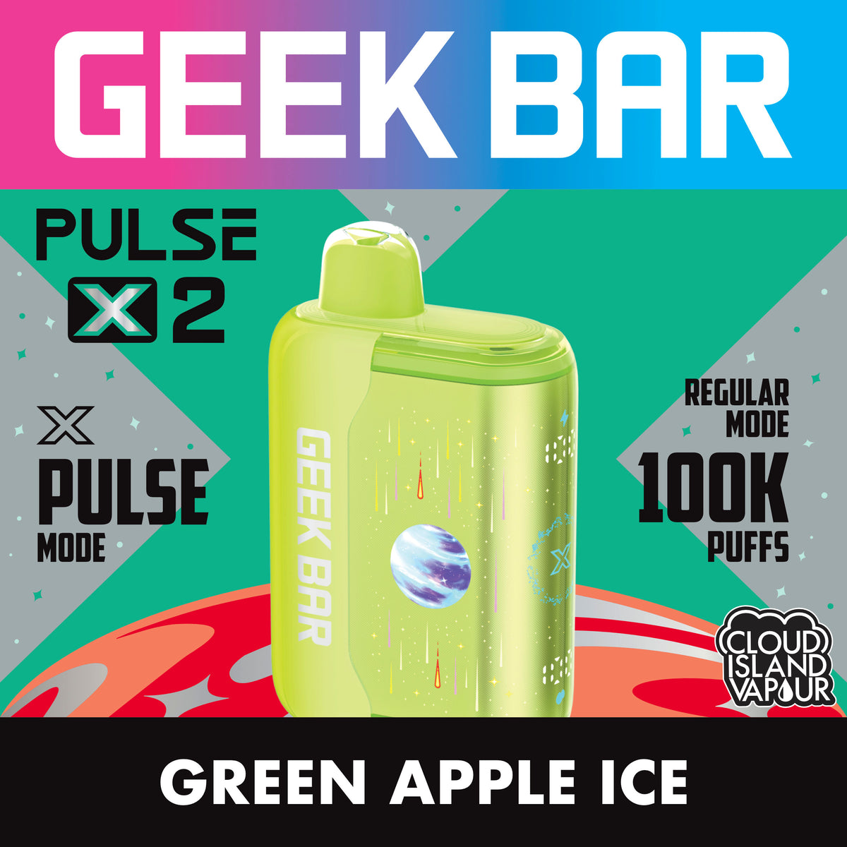 GEEK BAR PULSE X 2 Green Apple Ice