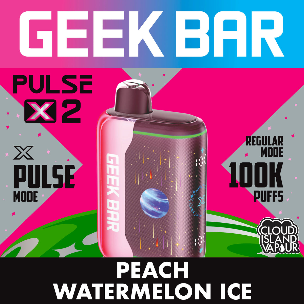 GEEK BAR PULSE X 2 Peach Watermelon Ice