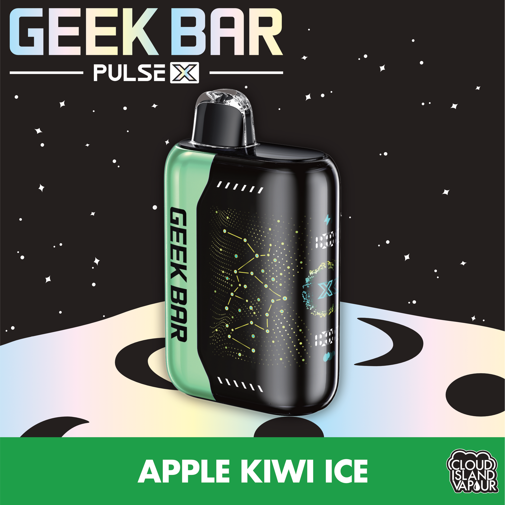 GEEK BAR PULSE X Disposable Vape - Apple Kiwi Ice Cloud Island Vapour GEEK BAR PULSE X Disposable Vape - Apple Kiwi Ice Cloud Island Vapour
