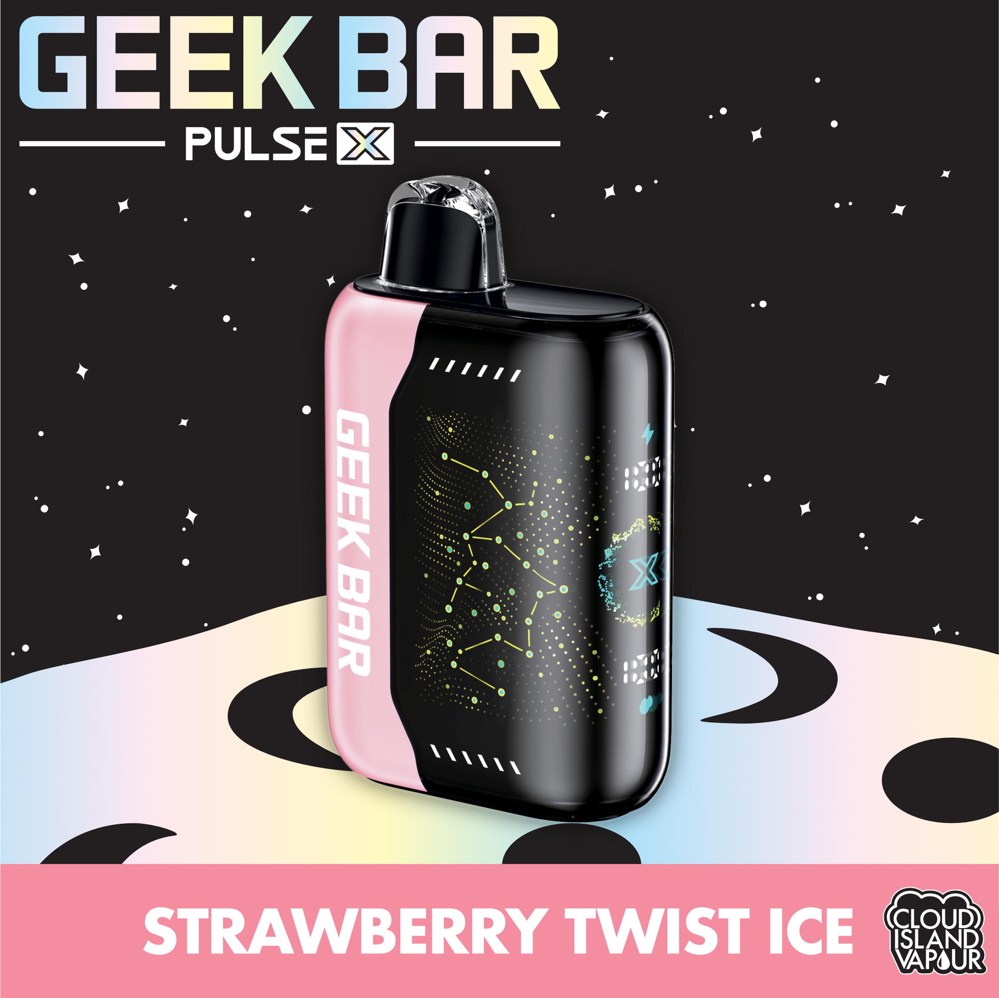 GEEK BAR PULSE X Disposable Vape - Strawberry Twist Ice Cloud Island Vapour GEEK BAR PULSE X Disposable Vape - Strawberry Twist Ice Cloud Island Vapour