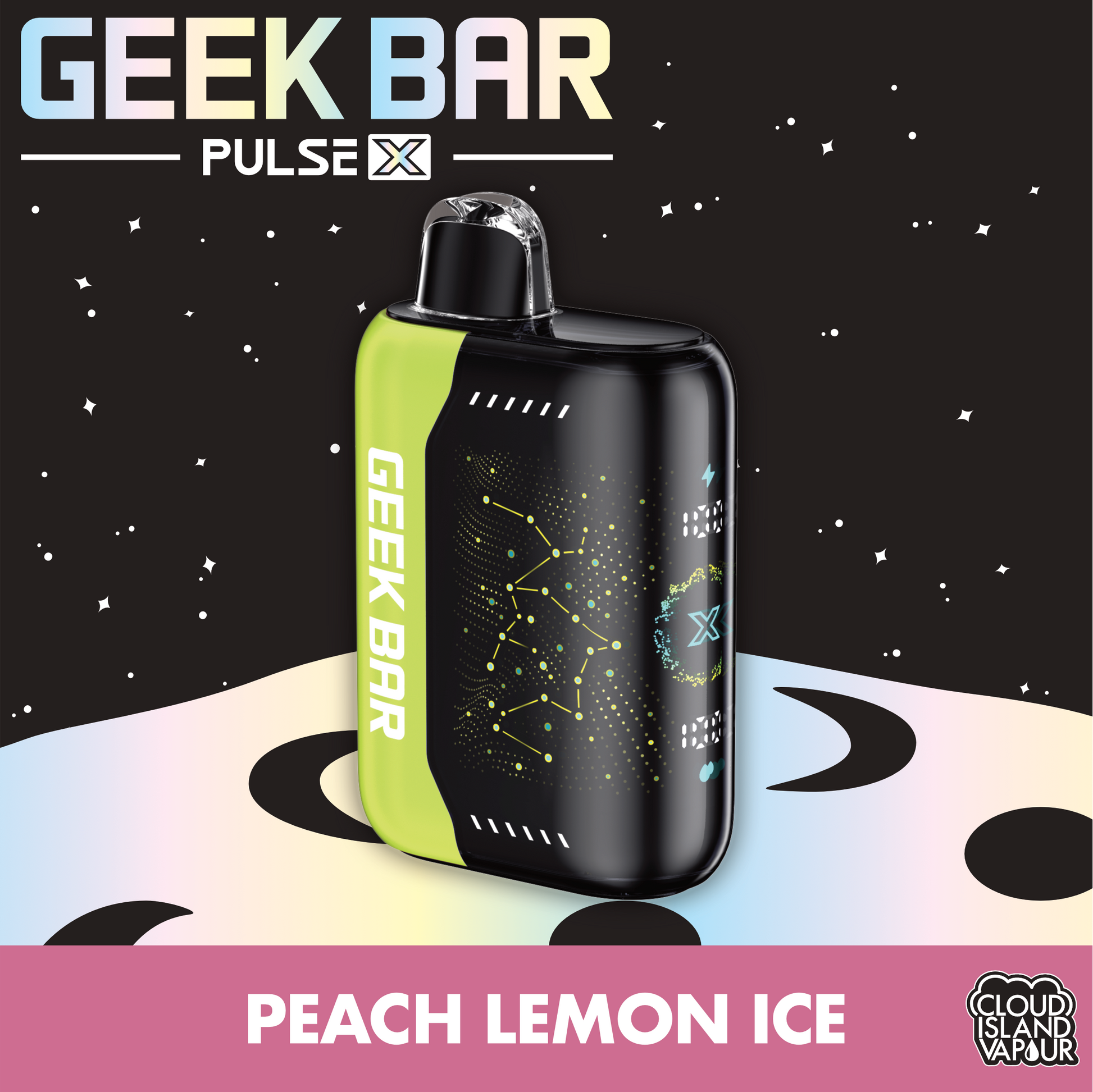 GEEK BAR PULSE X Disposable Vape - Peach Lemon Ice Cloud Island Vapour GEEK BAR PULSE X Disposable Vape - Peach Lemon Ice Cloud Island Vapour