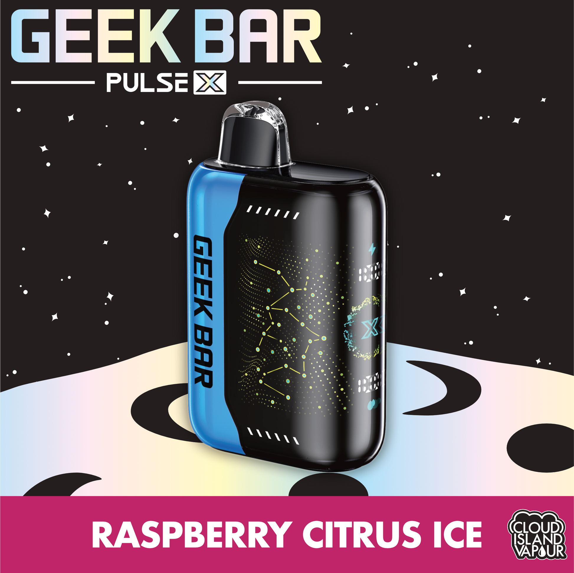 GEEK BAR PULSE X Disposable Vape - Raspberry Citrus Ice Cloud Island Vapour GEEK BAR PULSE X Disposable Vape - Raspberry Citrus Ice Cloud Island Vapour