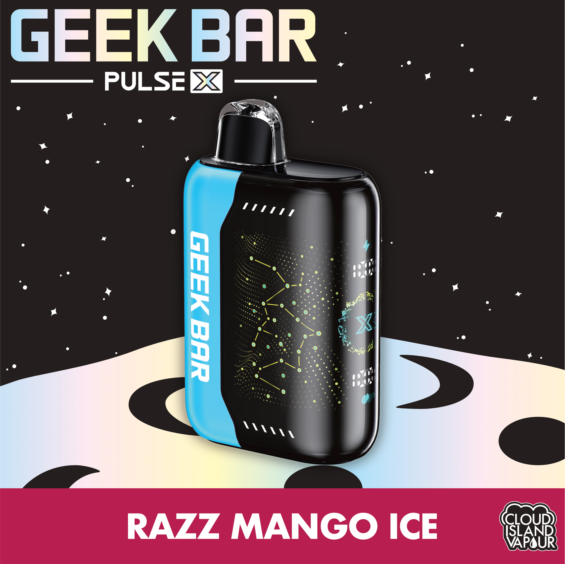 GEEK BAR PULSE X Disposable Vape - Razz Mango Ice Cloud Island Vapour GEEK BAR PULSE X Disposable Vape - Razz Mango Ice Cloud Island Vapour