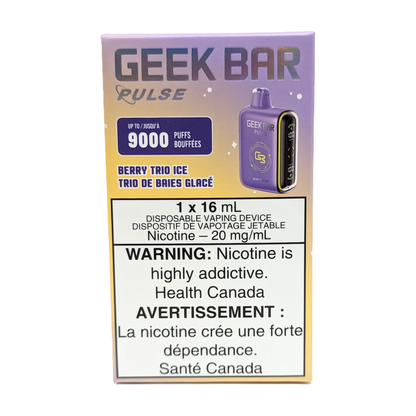 GEEK BAR Pulse 9000 Disposable Vape packaging in the flavour Berry Trio Ice