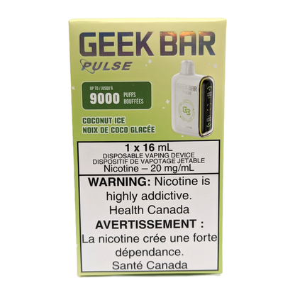 GEEK BAR Pulse 9000 Disposable Vape packaging in the flavour Coconut Ice