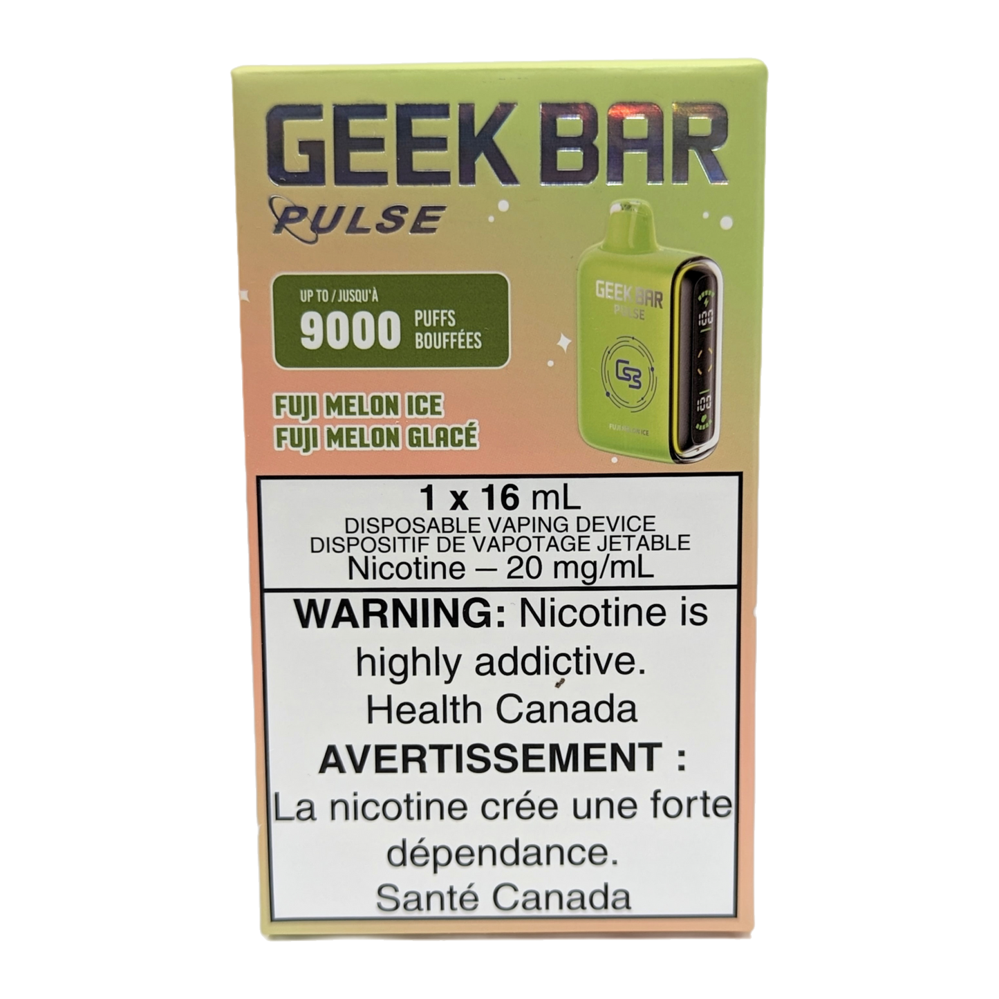 GEEK BAR Pulse 9000 Disposable Vape packaging in the flavour Fuji Melon Ice