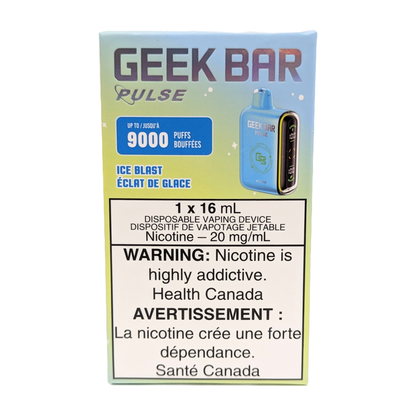 GEEK BAR Pulse 9000 Disposable Vape packaging in the flavour Ice Blast 