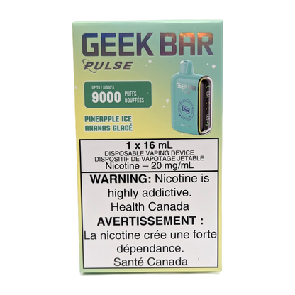 GEEK BAR Pulse 9000 Disposable Vape packaging in the flavour Pineapple Ice 