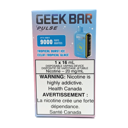 GEEK BAR Pulse 9000 Disposable Vape packaging in the flavour Tropical Burst Ice 