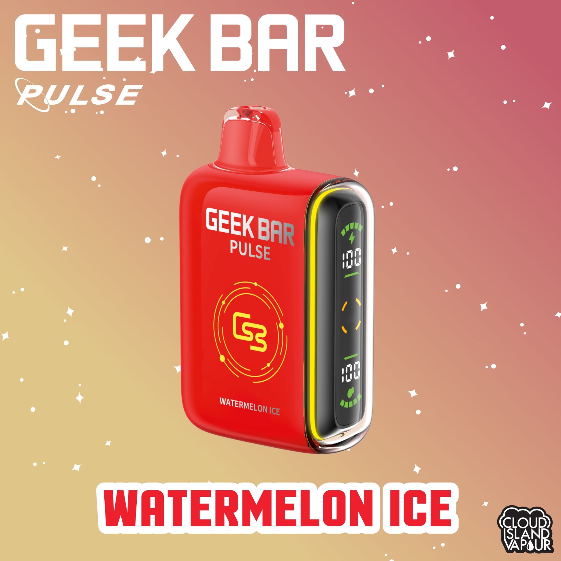 GEEK BAR PULSE 9000 Disposable Vape - Watermelon Ice Cloud Island Vapour GEEK BAR PULSE 9000 Disposable Vape - Watermelon Ice Cloud Island Vapour