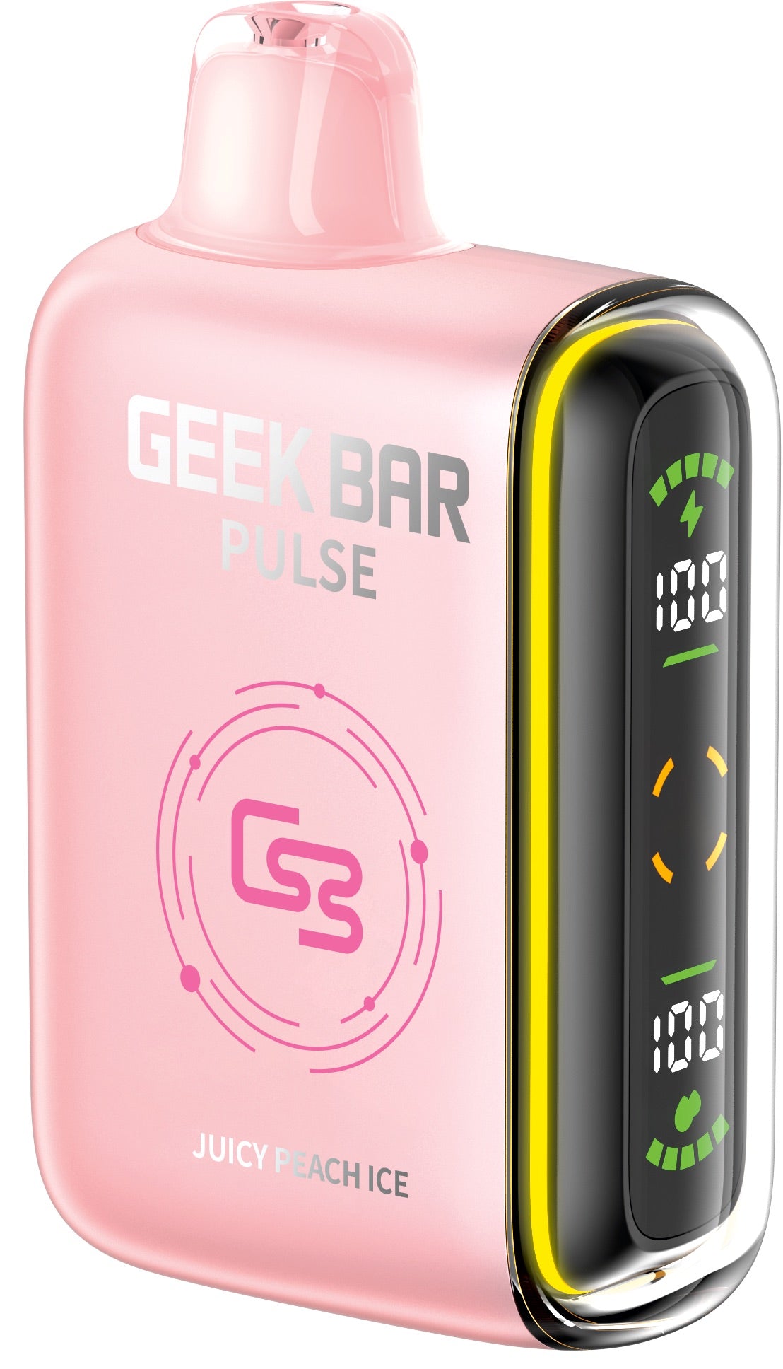 Geek Bar Pulse 9000 puff disposable vape device in the flavour Juicy Peach Ice 