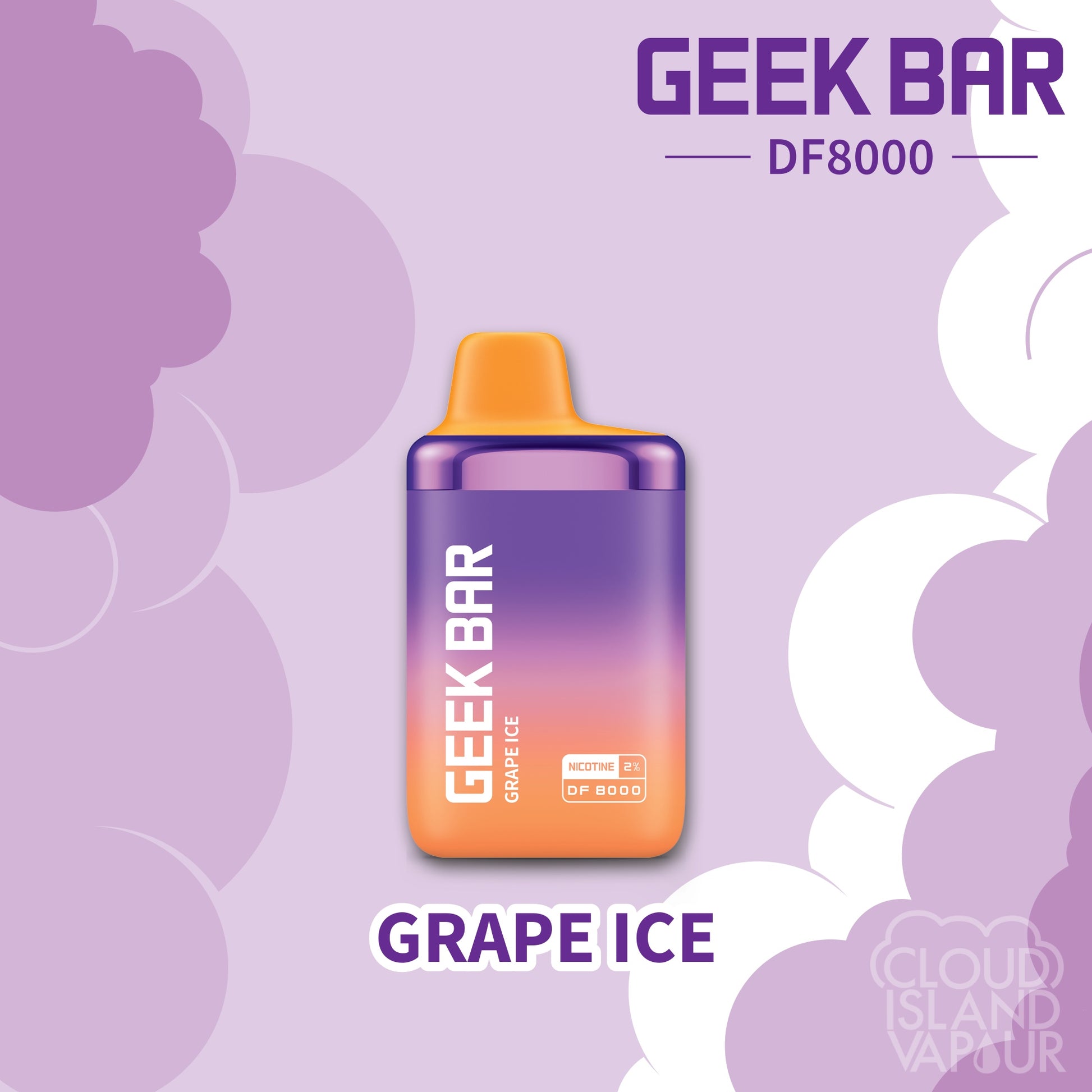 GEEK BAR DF8000 Disposable Vape - Grape Ice Cloud Island Vapour GEEK BAR DF8000 Disposable Vape - Grape Ice Cloud Island Vapour