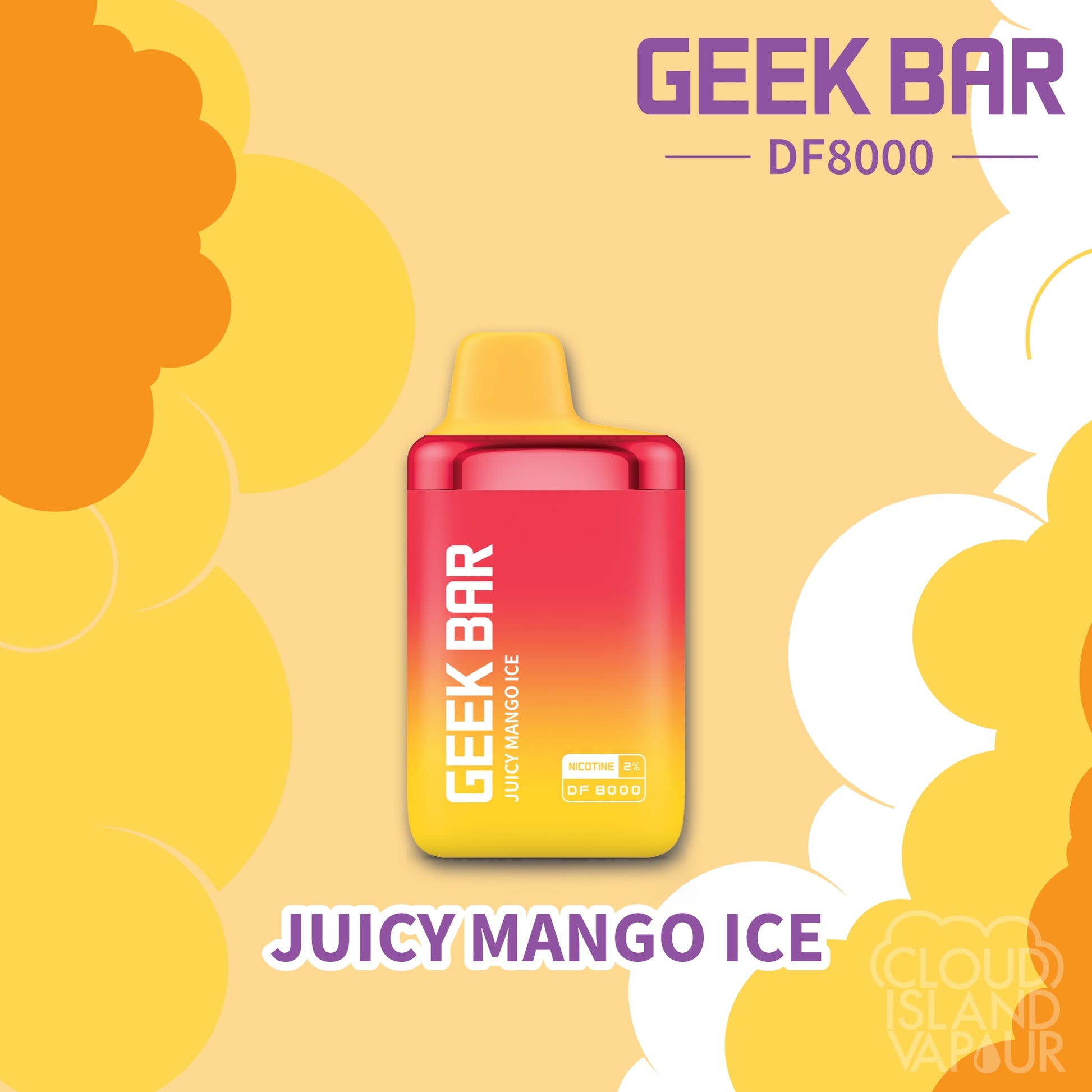 GEEK BAR DF8000 Disposable Vape - Juicy Mango Ice Cloud Island Vapour GEEK BAR DF8000 Disposable Vape - Juicy Mango Ice Cloud Island Vapour