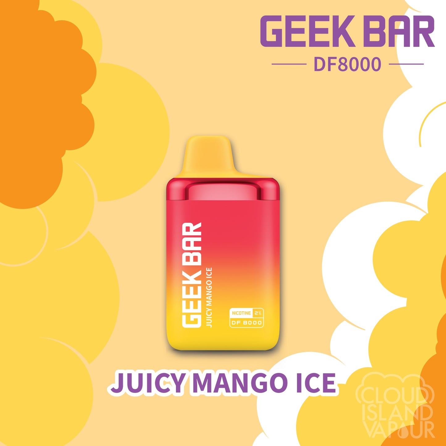 Geek Bar DF8000 disposable vape flavour Juicy Mango Ice 