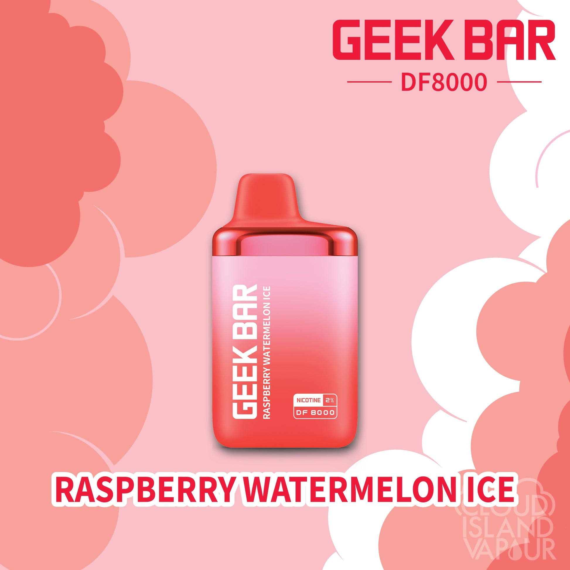 Geek Bar DF8000 disposable vape flavour Raspberry Watermelon Ice