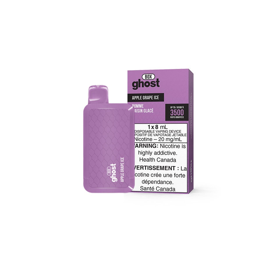 Ghost Box 3500 puff disposable vape flavour Apple Grape Ice