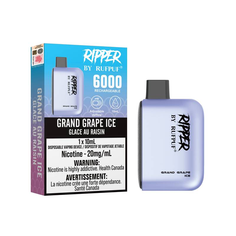 Rufpuf Ripper 6000 Disposable Vape flavour Grand Grape Ice