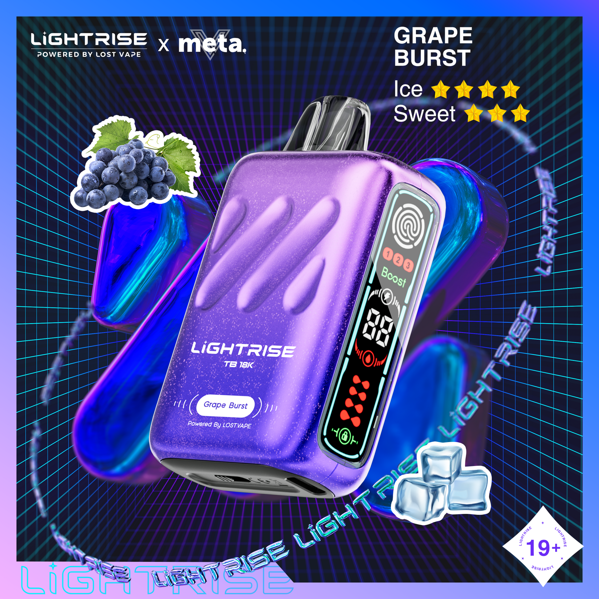 Lost Vape Lightrise TB 18K Disposable Vape - Grape Burst Cloud Island Vapour Lost Vape Lightrise TB 18K Disposable Vape - Grape Burst Cloud Island Vapour