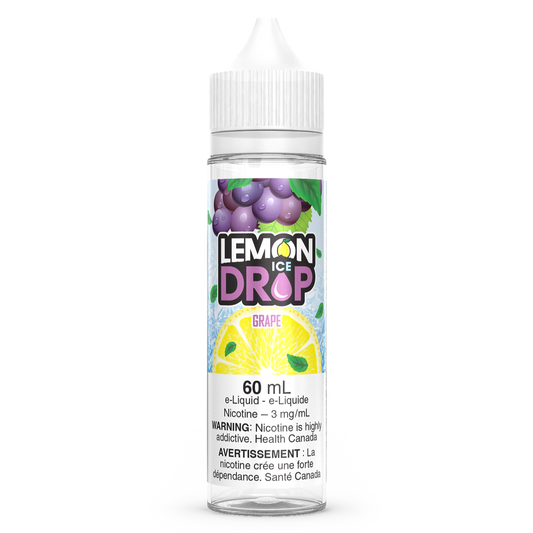 Grape LEMON DROP ICE Vape Juice E-Liquid 60mL Freebase