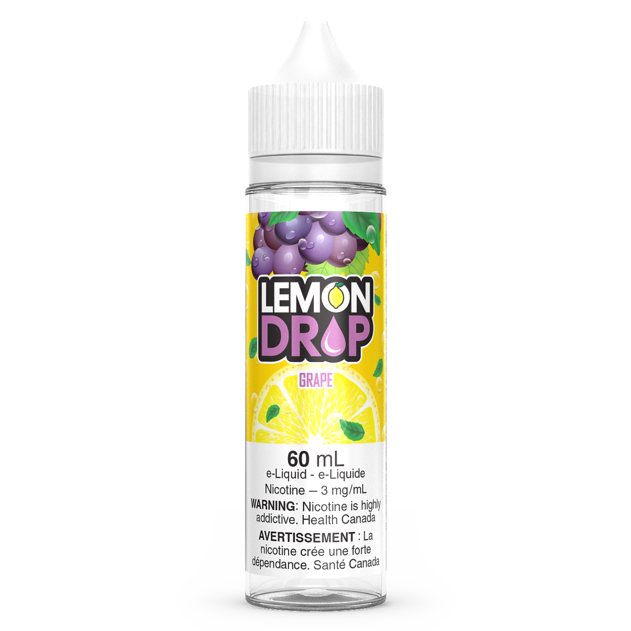 Grape LEMON DROP Vape Juice E-Liquid 60mL Freebase