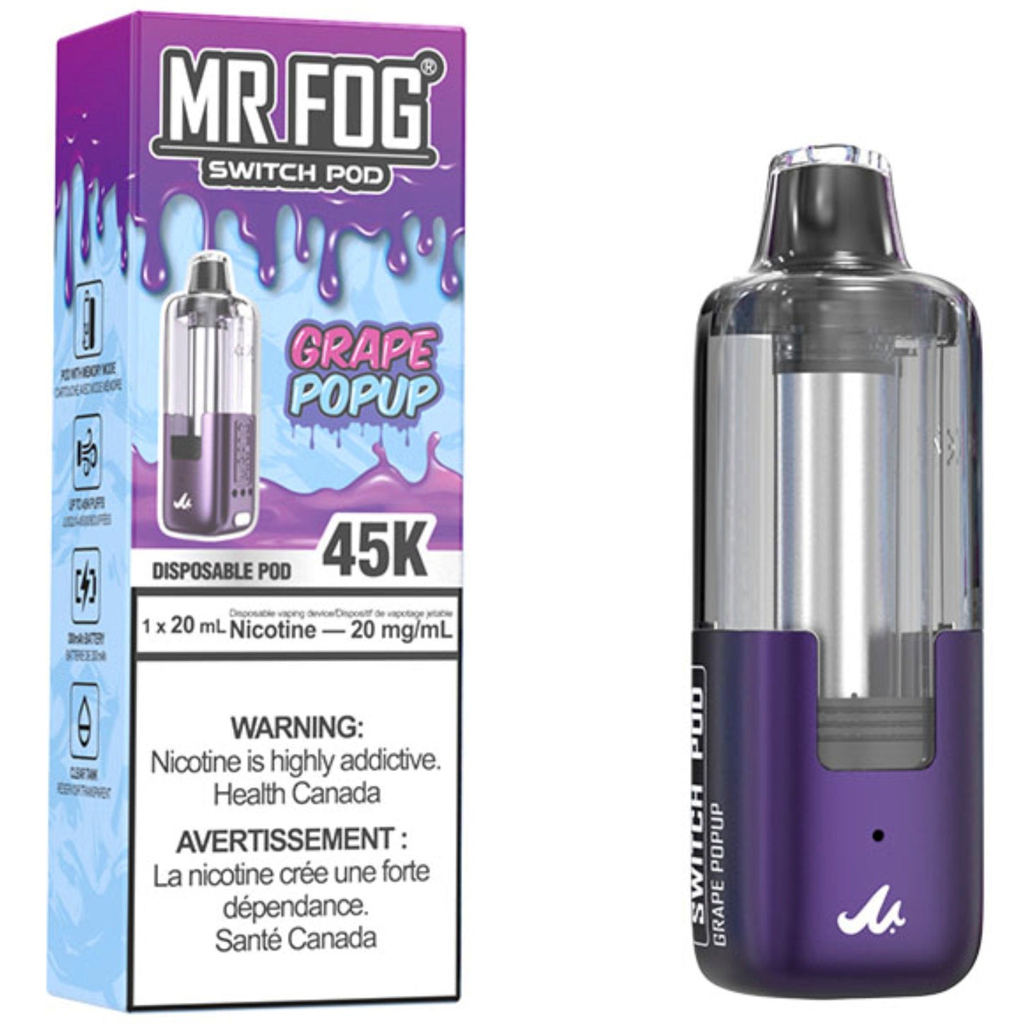 Grape Popup MR FOG SWITCH POD Pod Pack