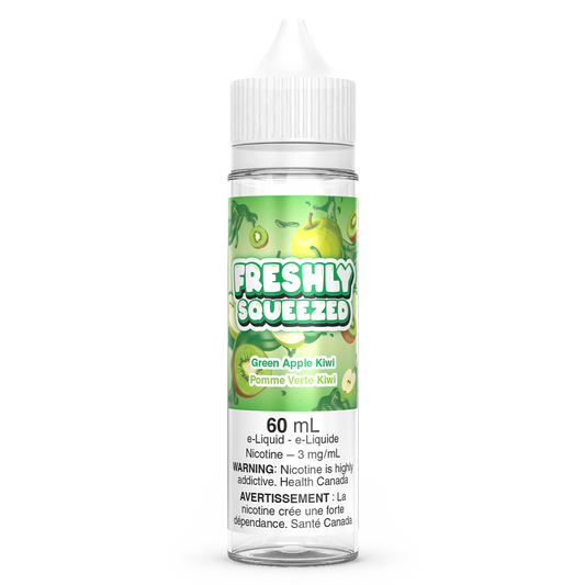 Green Apple Kiwi Freshly Squeezed Vape Juice 60mL Freebase