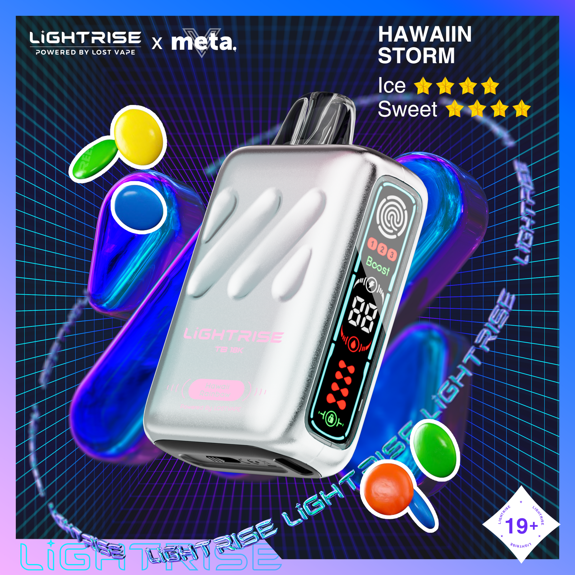 Lost Vape Lightrise TB 18K Disposable Vape - Hawaiian Storm Cloud Island Vapour Lost Vape Lightrise TB 18K Disposable Vape - Hawaiian Storm Cloud Island Vapour
