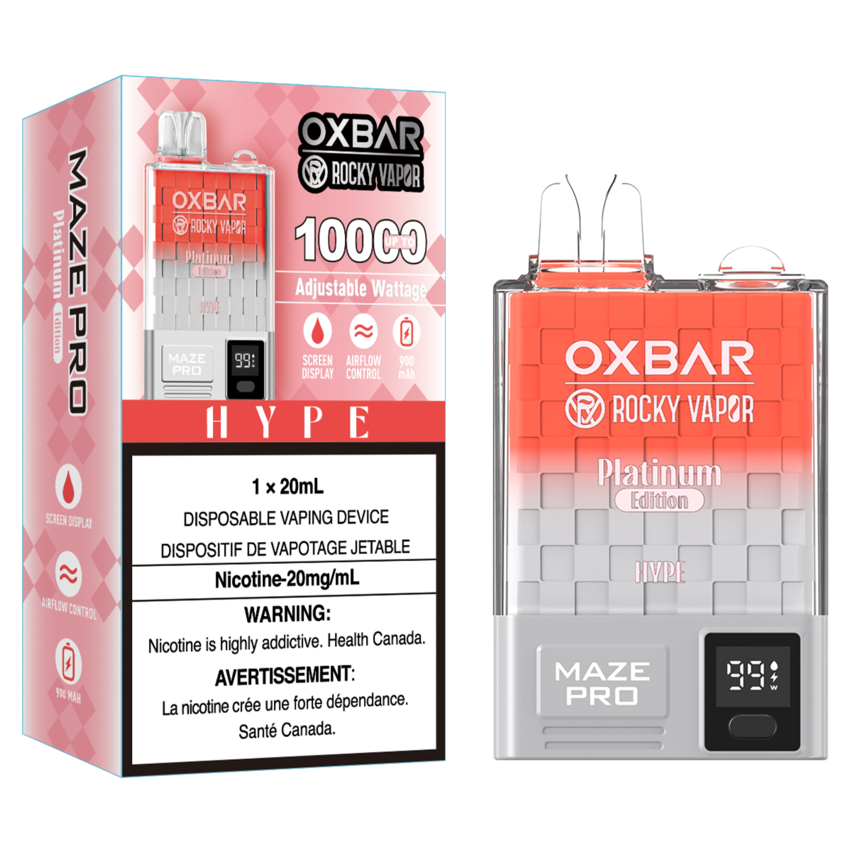 Hype Rocky Vapor OXBAR Maze Pro 10K Puffs Disposable Vape