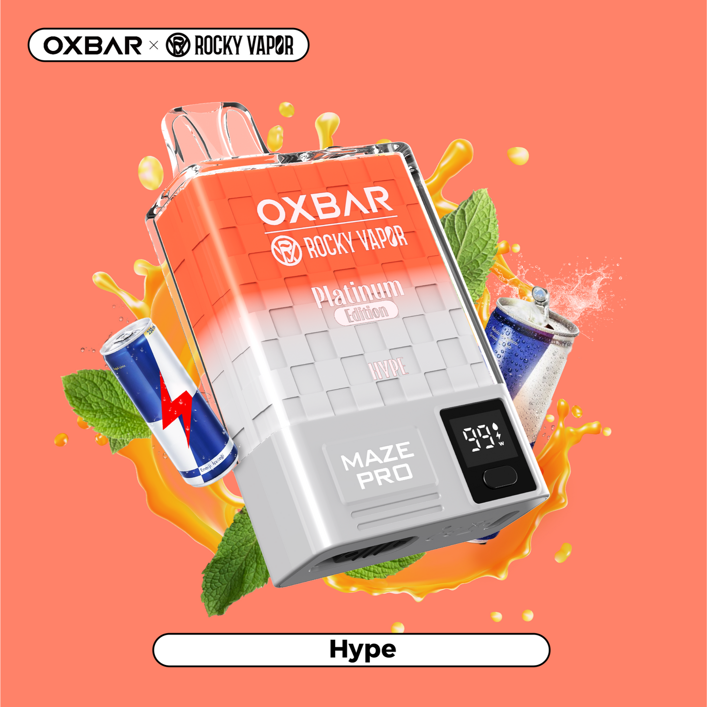 Hype Rocky Vapor Oxbar Maze Pro Disposable Vape Flavour Render