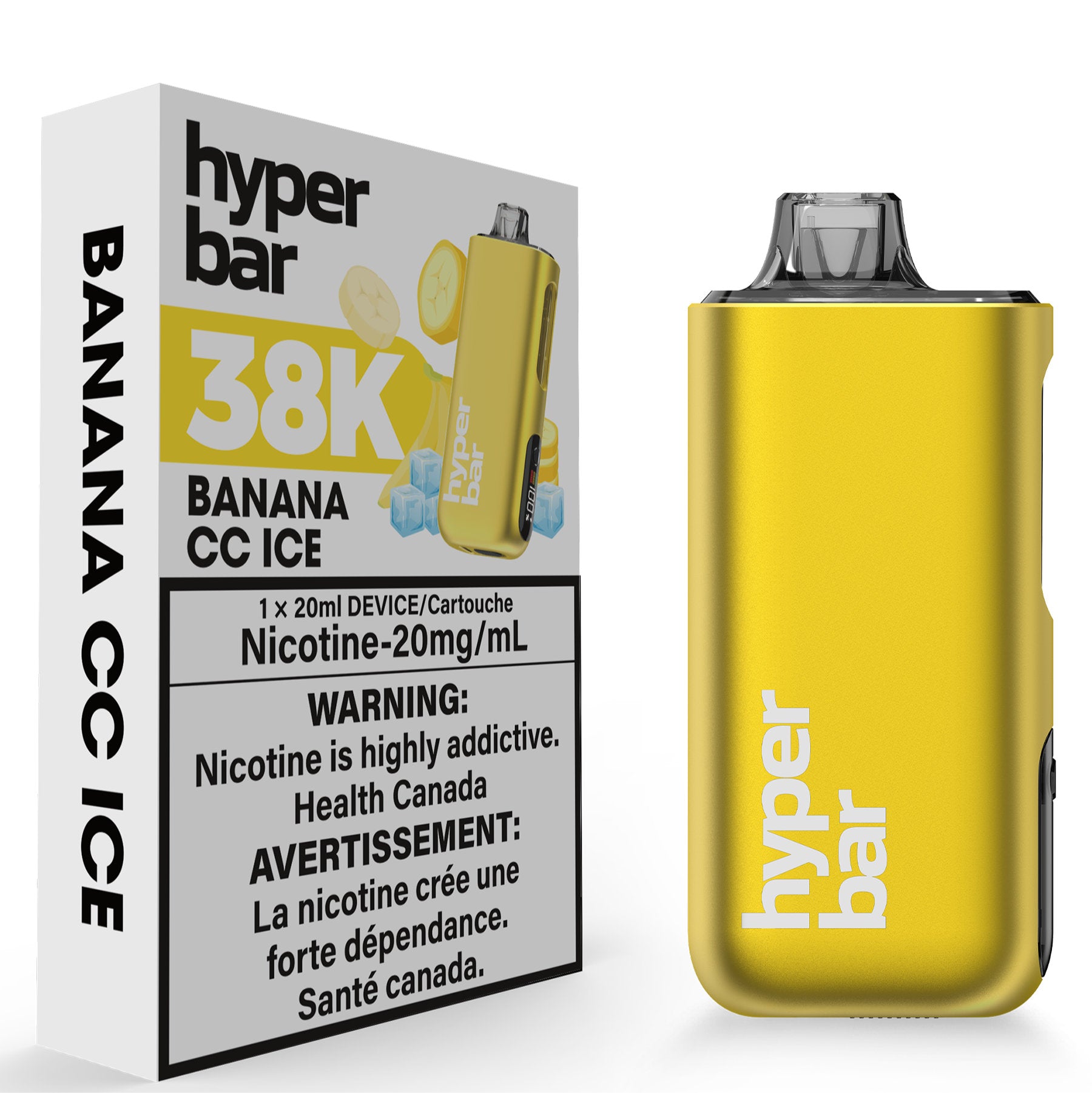 Hyperbar BE38000 Disposable Vape - Banana CC Ice Cloud Island Vapour Hyperbar BE38000 Disposable Vape - Banana CC Ice Cloud Island Vapour