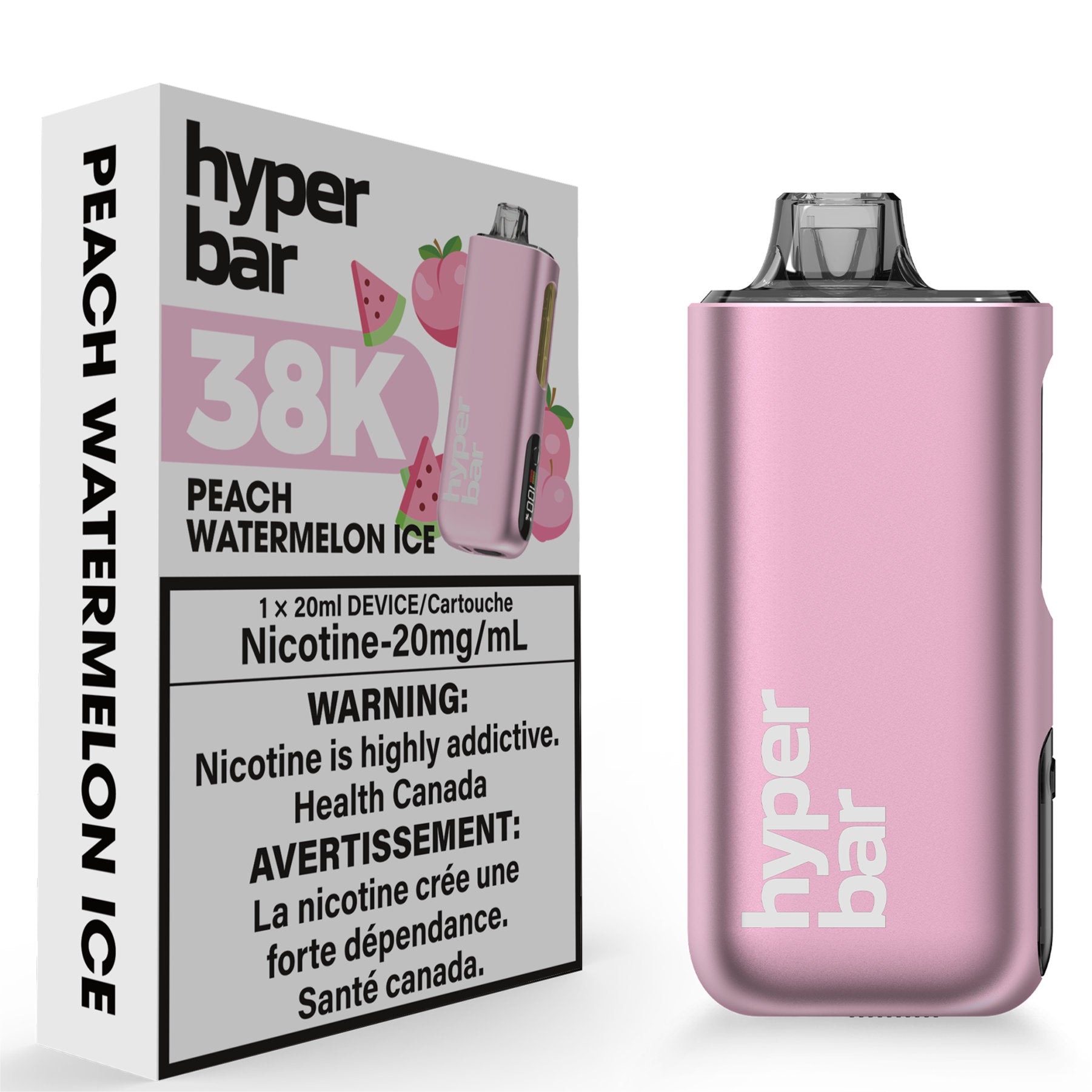 Hyperbar BE38000 38K Disposable Vape Peach Watermelon Ice