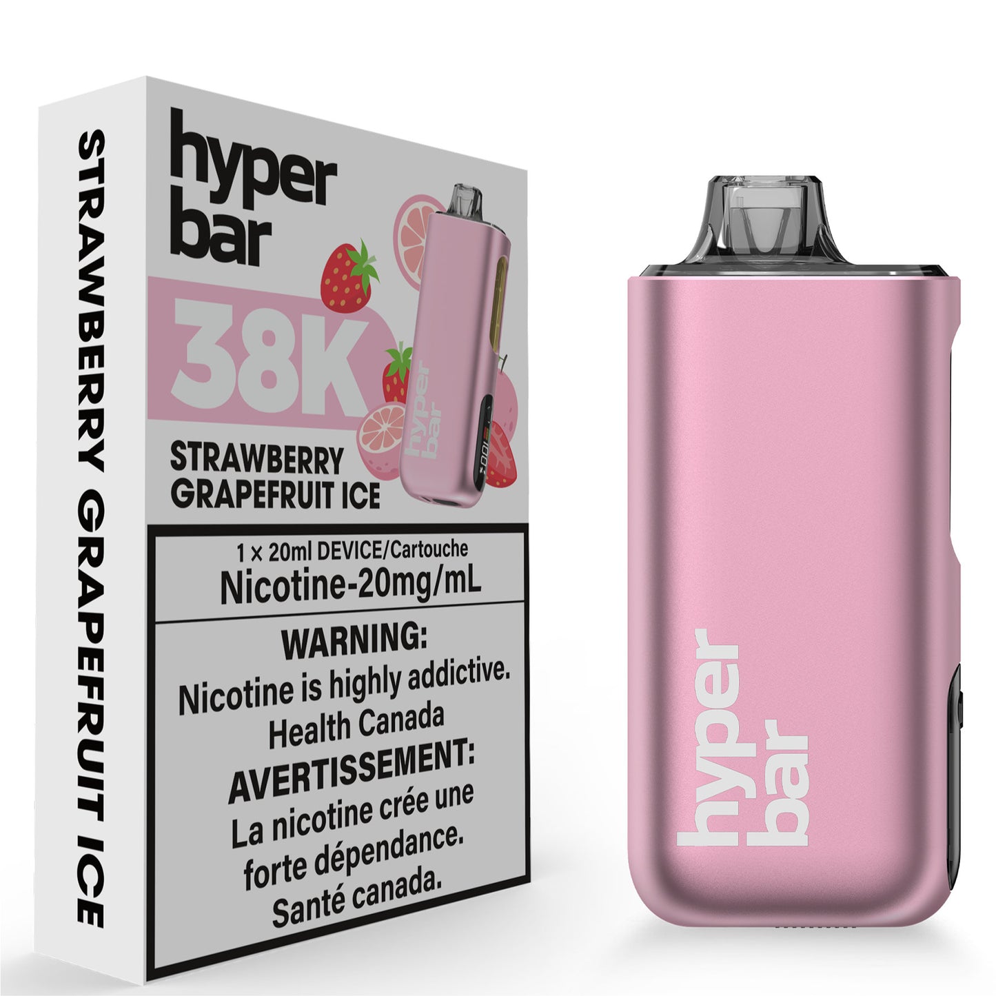 Hyperbar BE38000 38K Disposable Vape Strawberry Grapefruit Ice